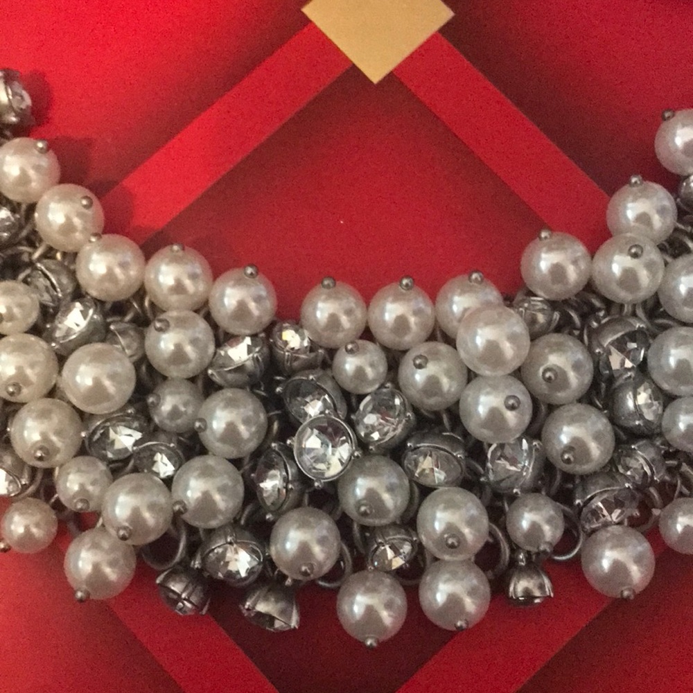 A&F Pearl And Rhinestone Statement Necklace - image 2